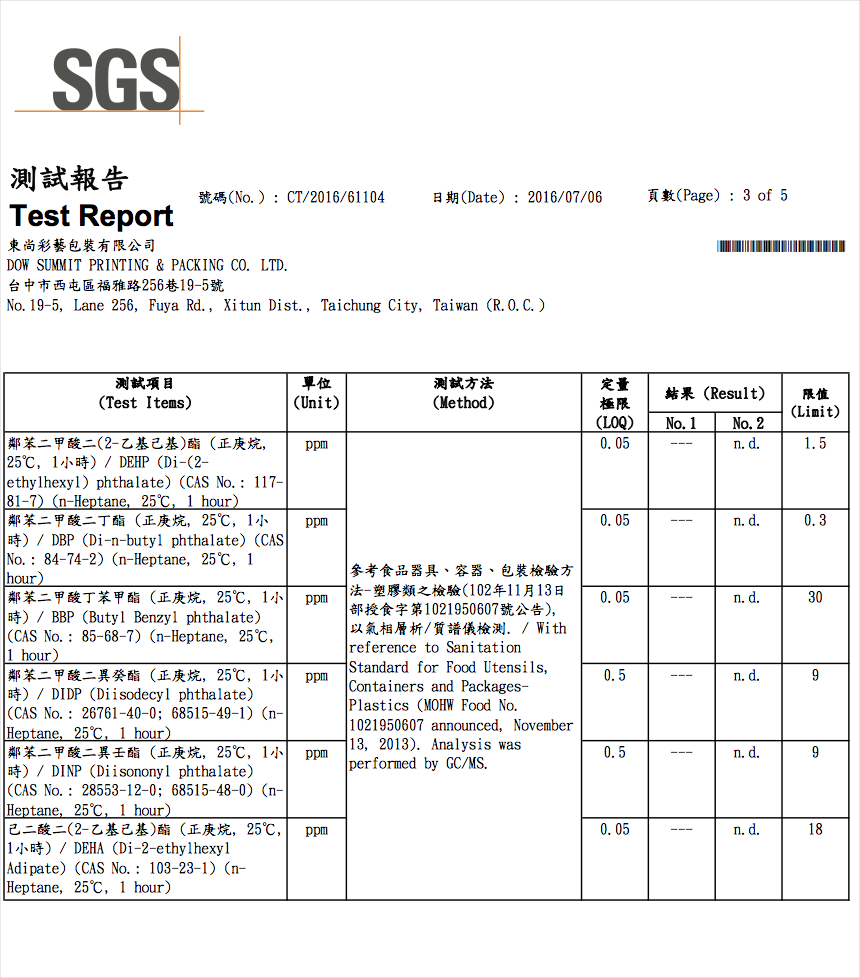 濾紙 SGS 測試報告 (3 of 5)